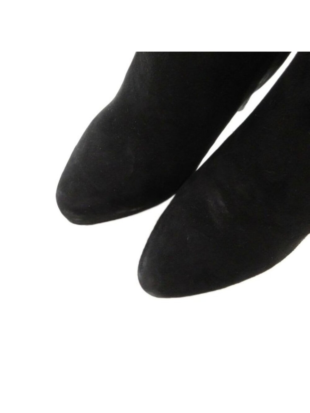 Prada Suede Long Boots High Heels Thick Sole Side Zip 36.5 Black GV GY62 - Picture 4 of 8